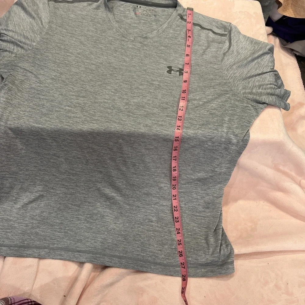Under Armour Heat Gear Loose Mens Gray Chest‎ Logo Tee size X-Large188